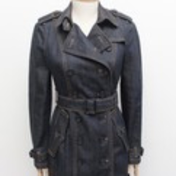 BURBERRY Denim Trench Coat - Picture 1 of 12